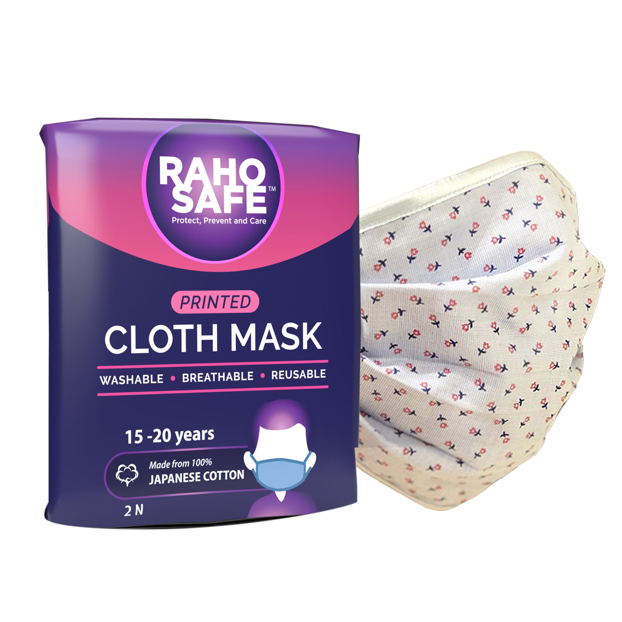 Printed Cloth Mask (Pack of 2) - Large
