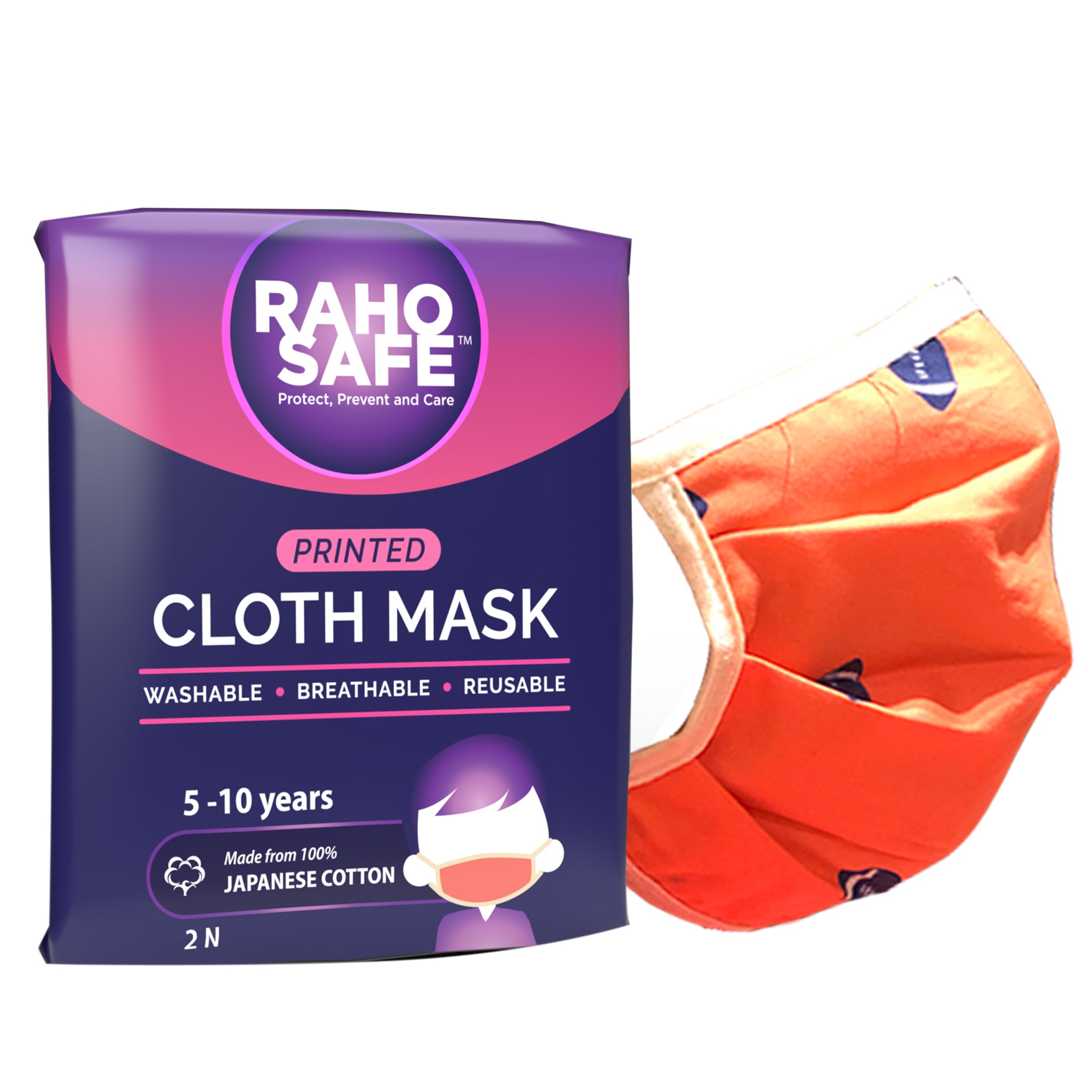 Printed Cloth Mask (Pack of 2) - Small