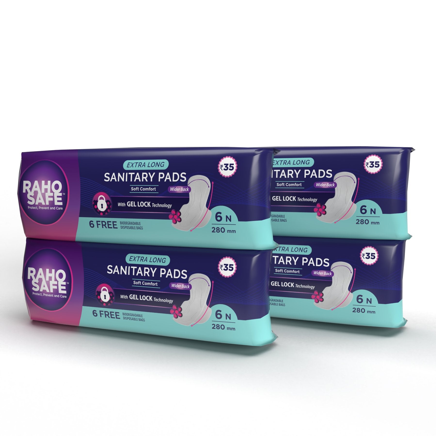 Sanitary Pads - Extra Long 280mm (Pack of 4) - 24 count
