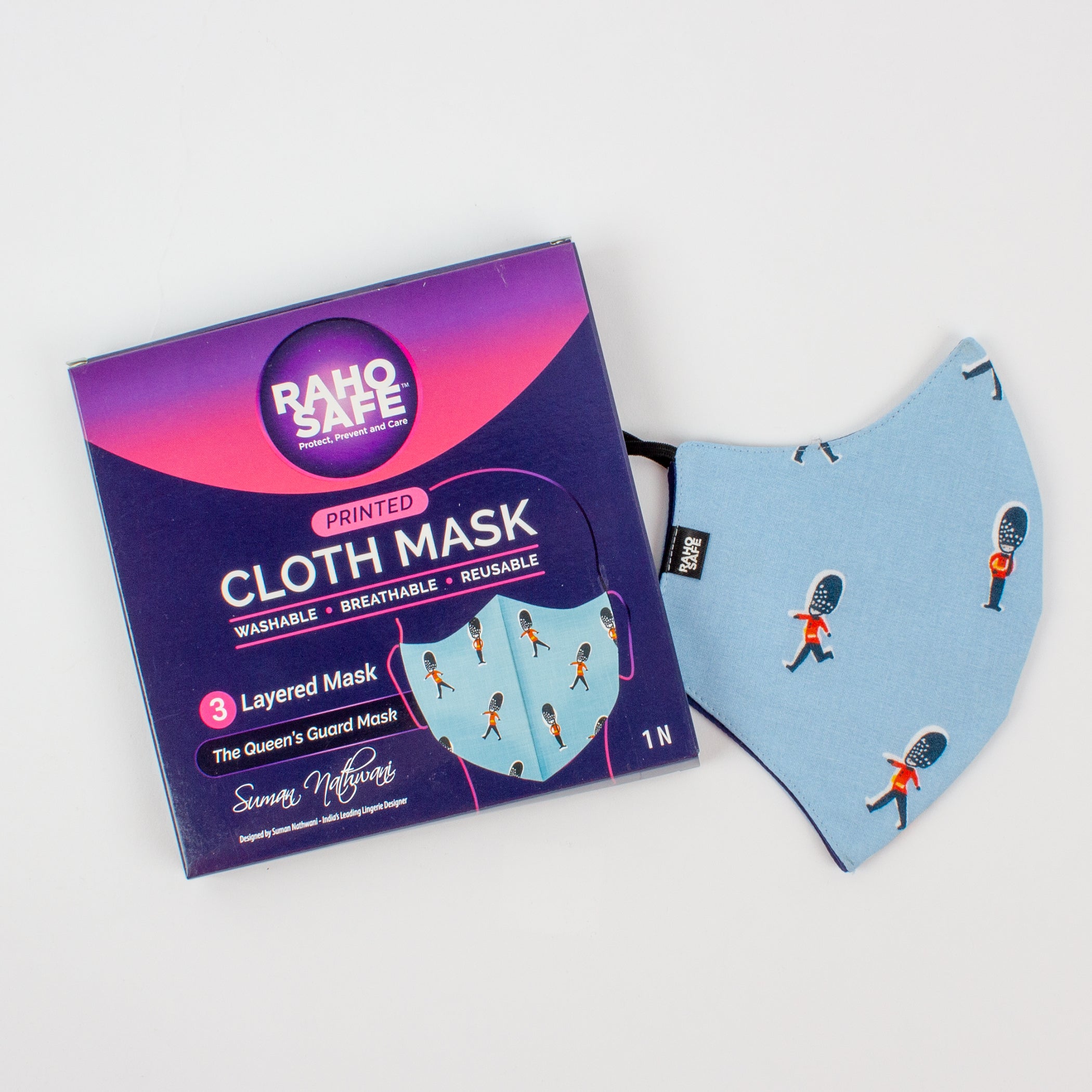 Queen's Guard 3 Layered Printed Cloth Mask